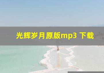 光辉岁月原版mp3 下载